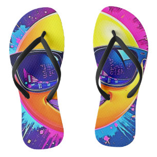 Cooler 😎 Emoji Splash Spaß Badesandalen