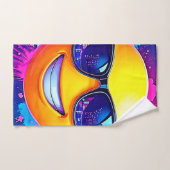 Cooler 😎 Emoji Splash Spaß Badhandtuch Set (Handtuch)