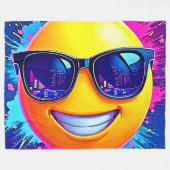 Cooler 😎 Emoji Splash Spaß Fleecedecke (Vorderseite (Horizontal))