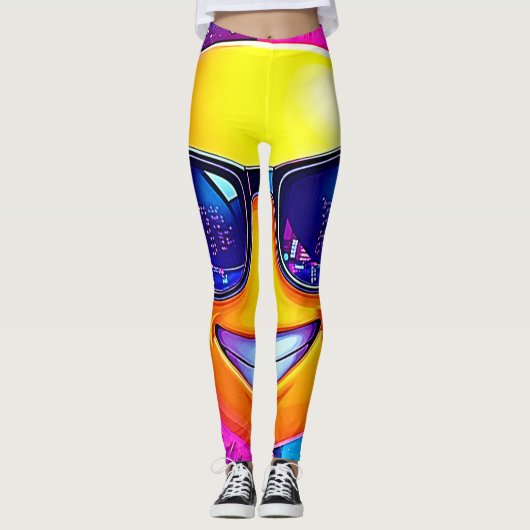Cooler 😎 Emoji Splash Spaß Leggings (Vorderseite)