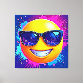 Cooler 😎 Emoji Splash Spaß Leinwanddruck (Vorderseite)