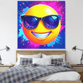 Cooler 😎 Emoji Splash Spaß Leinwanddruck (Insitu (Schlafzimmer))