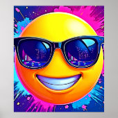 Cooler 😎 Emoji Splash Spaß Poster (Vorne)