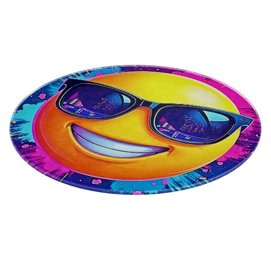 Cooler 😎 Emoji Splash Spaß Schneidebrett (Ecke)