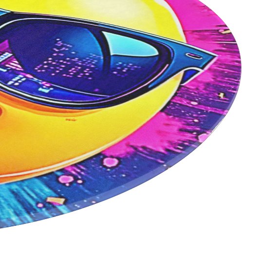 Cooler 😎 Emoji Splash Spaß Schneidebrett (Ecke)