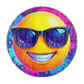 Cooler 😎 Emoji Splash Spaß Schneidebrett (Vorderseite)