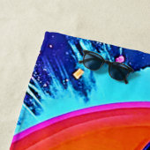 Cooler 😎 Emoji Splash Spaß Strandtuch (Beispiel)