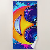 Cooler 😎 Emoji Splash Spaß Strandtuch (Vorderseite)