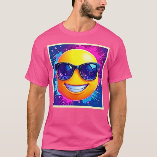 Cooler 😎 Emoji Splash Spaß T-Shirt (Vorderseite)