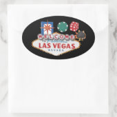 Cooler Empfang Vegas Wortspiele Ovaler Aufkleber (Tasche)
