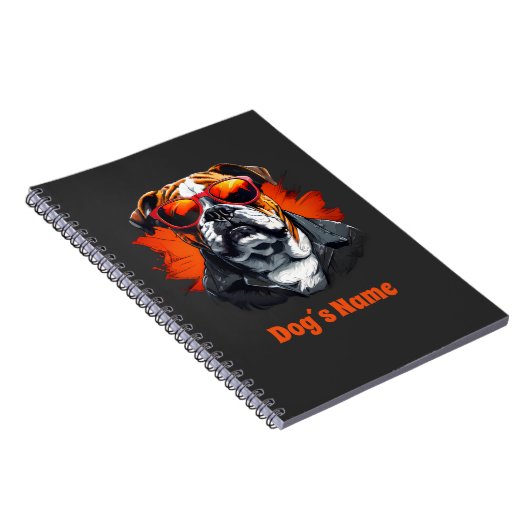 Cooler englischer Bulldog mit Sonnenbrille Notizblock (Rechte Seite)