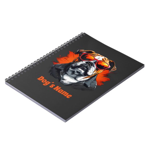 Cooler englischer Bulldog mit Sonnenbrille Notizblock (Linke Seite)