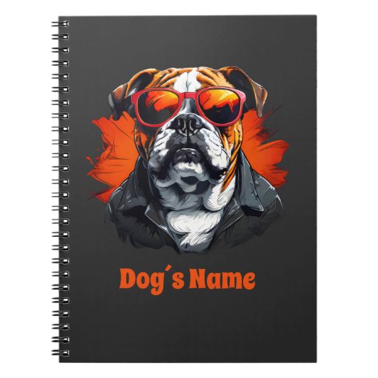 Cooler englischer Bulldog mit Sonnenbrille Notizblock (Vorderseite)