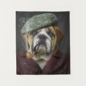 Cooler englischer Bulldog-Rauchmelder Wandteppich (Vorderseite)