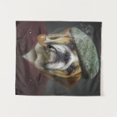 Cooler englischer Bulldog-Rauchmelder Wandteppich (Vorderseite (Horizontal))