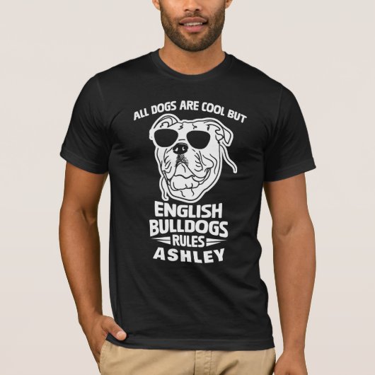 Cooler englischer Bulldog Rule Hund T - Shirt (Vorderseite)