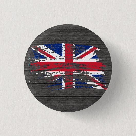 Cooler englischer Flaggenentwurf Button (Vorderseite)