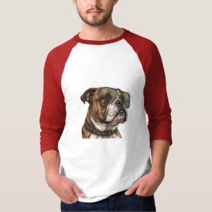 Cooler English Bulldog in Piloten-Sonnenbrille T-Shirt