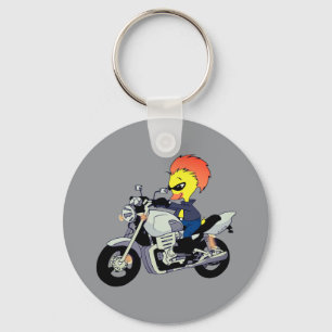 Cooler Ente auf einem Motorrad Schlüsselanhänger