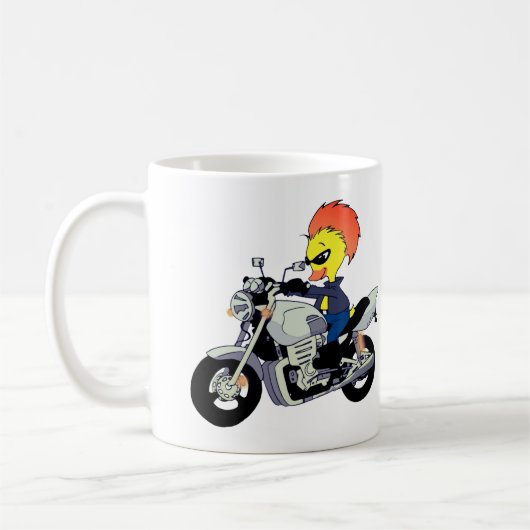 Cooler Enten auf einem Motorrad Kaffeetasse (Links)