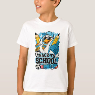 Cooler Enten-Rückkehr-zur-Schule-Lustige Jungen Ki T-Shirt