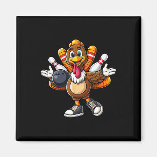 Cooler Erntedank Bowling Gobble Player Türkei Bow Magnet