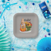 Cooler Erntedank-Gnome Pappteller (Party)