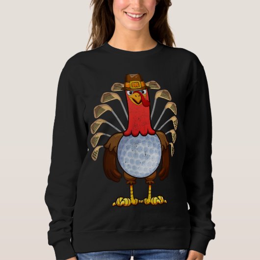 Cooler Erntedank Golf Gobble Spieler Türkei Danke Sweatshirt (Vorderseite)