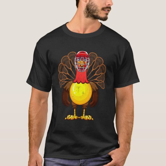 Cooler Erntedank Lacrosse Gobble Player Türkei T-Shirt (Vorderseite)
