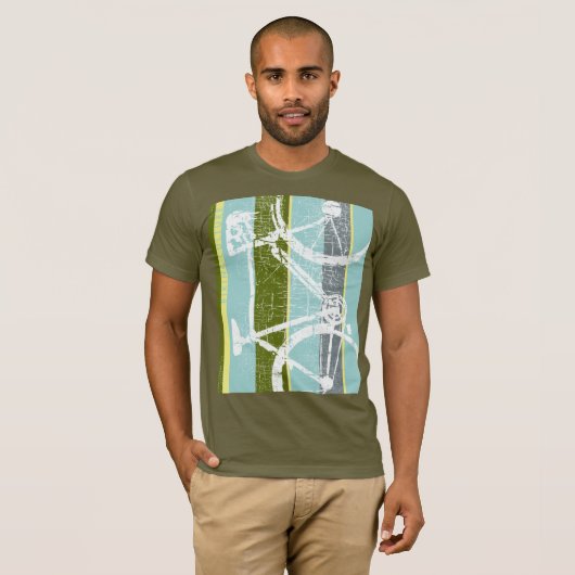 cooler Fahrradtee mit senkrechten Streifen T-Shirt (Vorne ganz)