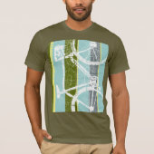 cooler Fahrradtee mit senkrechten Streifen T-Shirt (Vorderseite)
