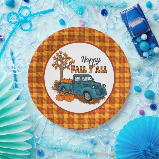 cooler Fall kariert Saisonfahrer Party Pappteller (Party)