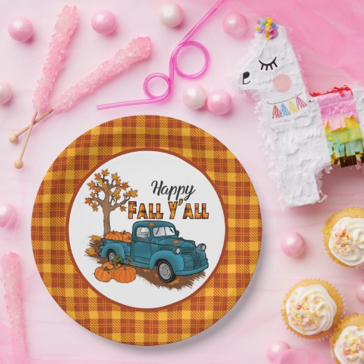 cooler Fall kariert Saisonfahrer Party Pappteller (Party)