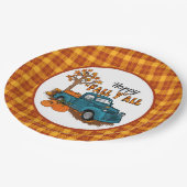 cooler Fall kariert Saisonfahrer Party Pappteller (Schrägansicht)