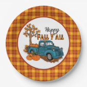 cooler Fall kariert Saisonfahrer Party Pappteller (Vorderseite)