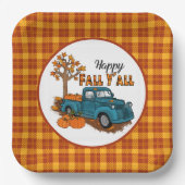 cooler Fall karierte Saison LKW Party Papier Telle Pappteller (Vorderseite)