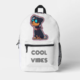 Cooler, farbenfroher, lebendiger Hund in Brille Bedruckter Rucksack