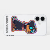 Cooler, farbenfroher, lebendiger Hund in Brille iPhone 16 Hülle (Rückseite (Horizontal))