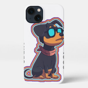 Cooler, farbenfroher, lebendiger Hund in Brille iPhone 13 Hülle