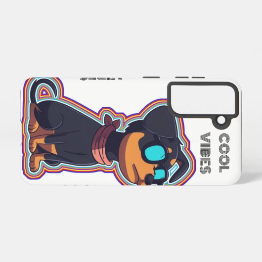 Cooler, farbenfroher, lebendiger Hund in Brille Samsung Galaxy Hülle (Rückseite (Horizontal))