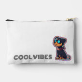 Cooler, farbenfroher, lebendiger Hund in Brille Zubehörtasche (Rückseite)