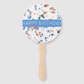 Cooler farbenfroher Paint Spritzer Happy Birthday Fächer (Rückseite)