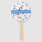 Cooler farbenfroher Paint Spritzer Happy Birthday Fächer (Vorderseite)