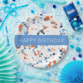 Cooler farbenfroher Paint Spritzer Happy Birthday Pappteller (Party)