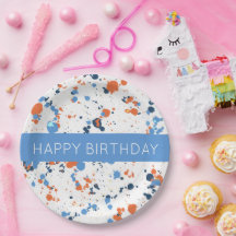 Cooler farbenfroher Paint Spritzer Happy Birthday