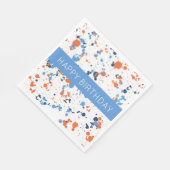 Cooler farbenfroher Paint Spritzer Happy Birthday Serviette (Ecke)