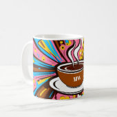 Cooler, farbenfroher Pop Art mit eigenen Initialen Kaffeetasse (Vorderseite Links)