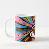 Cooler, farbenfroher Pop Art mit eigenen Initialen Kaffeetasse (Links)