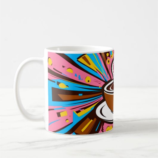 Cooler, farbenfroher Pop Art mit eigenen Initialen Kaffeetasse (Links)