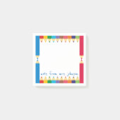 Cooler farbiger Bleistift-Internatsschüler Post-it Klebezettel (Vorderseite)